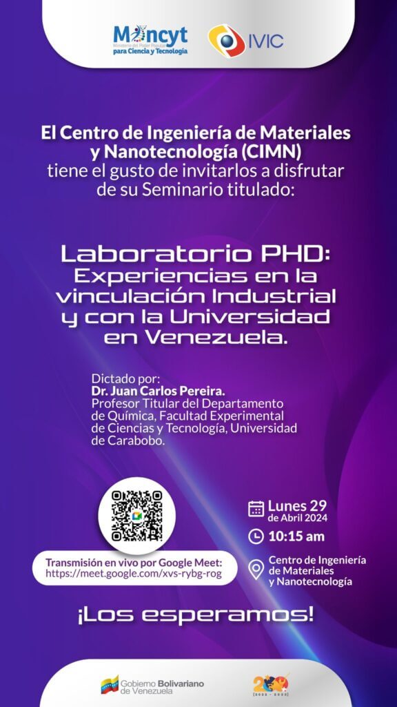 Lee más sobre el artículo Mincyt invita a participar en el seminario “Laboratorio PHD: Experiencias en la vinculación Industrial y con la Universidad en Venezuela”