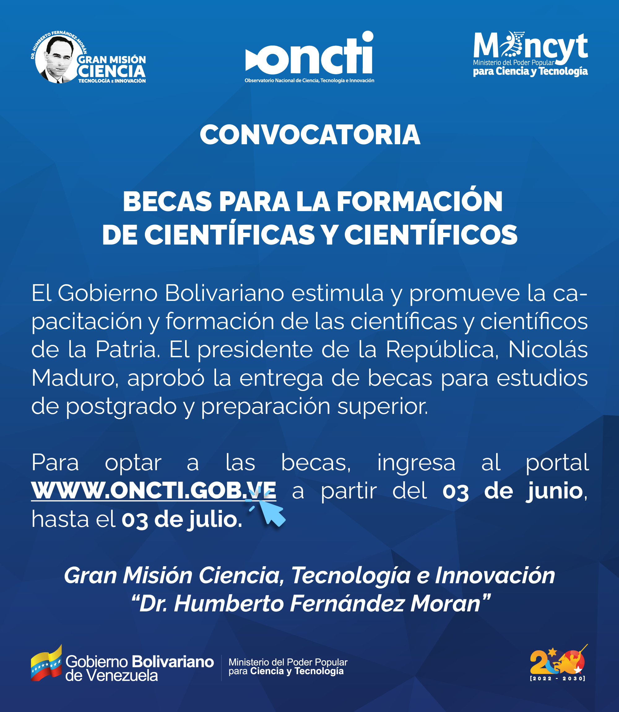 Lee más sobre el artículo Convocatoria de Becas de Formación de científicas y científicos