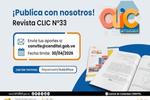 Lee más sobre el artículo Cenditel abre convocatoria para la edición N° 33 de la Revista CLIC